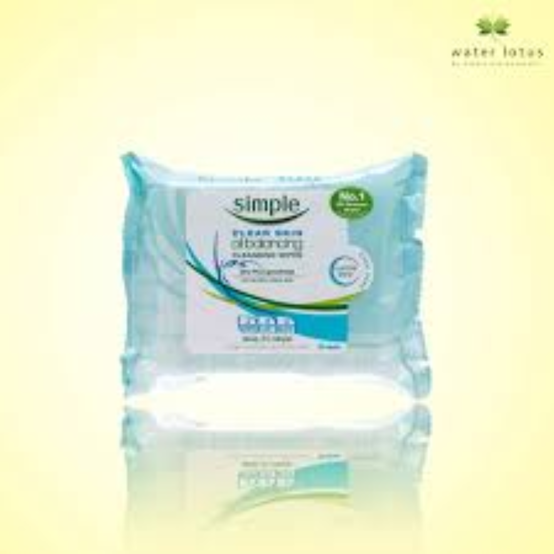 SIMPLE CLEAR SKIN OIL BALANCING CLEANSING WIPES 25s